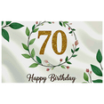 thumbnail image 1 of Elegant Leafy Floral Themed 70th Birthday Banner Backdrop Happy Birthday Party Decorations Photography Props Background for Celebrations Event Decor, 1 of 8