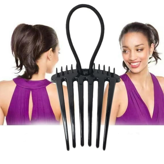 Elegant Leather Band Ponytail Comb Hair Clip for Women Stylish Hair Accessory Tool