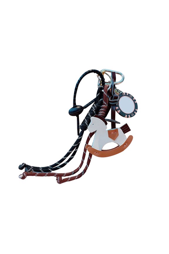 Elegant Leather Horse Keychain Bag Charm Pendant With Braided Rope Purse Accespries Suitable For Bags And Car Keys