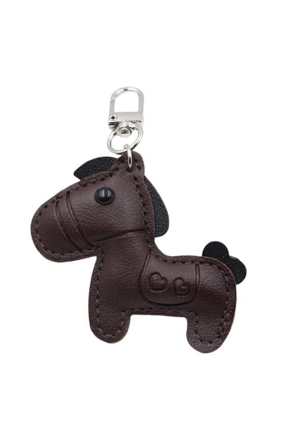 Elegant Leather Key Holder Featuring Small Equine Design Sturdy Decoration Leather Texture for Purse Backpack or Keys