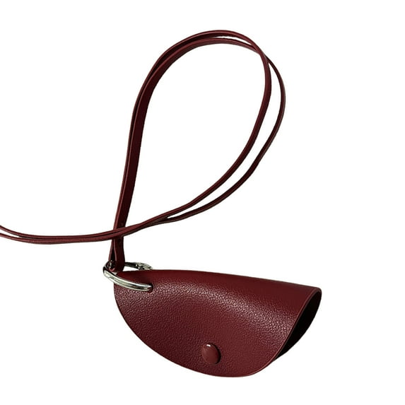 Elegant Leather Key Pouches Necklace Trendy Key Storage Case Pendant Necklace in PU Leather for Fashion Enthusiasts