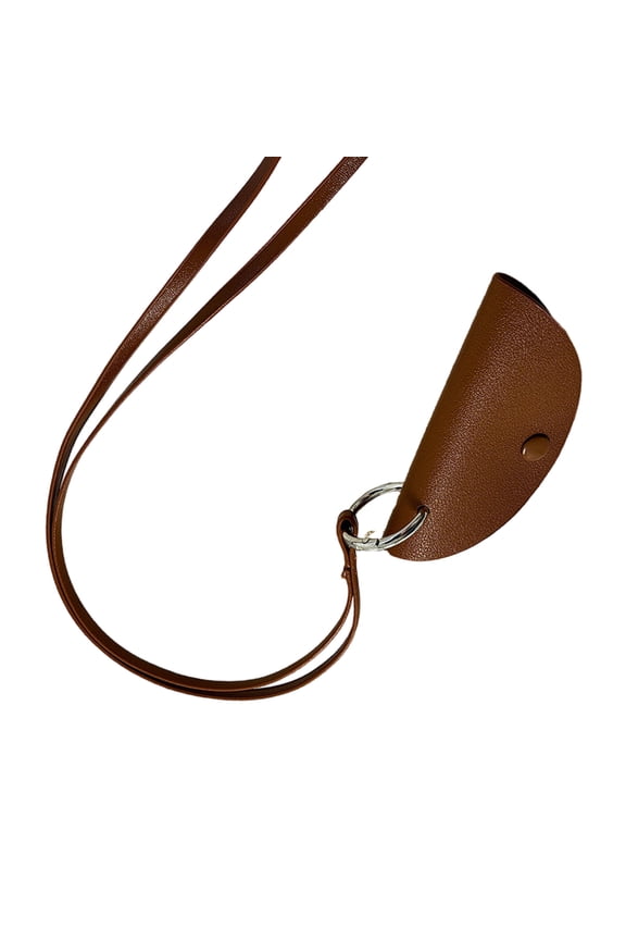 Elegant Leather Key Pouches Necklace Trendy Key Storage Case Pendant Necklace in PU Leather for Fashion Enthusiasts