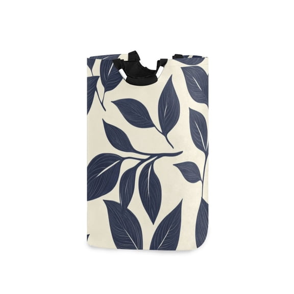 Elegant Leaves Laundry Basket with Handles Foldable Laundry Hamper Freestanding Washing Bin 50L