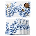 thumbnail image 1 of Elegant Leaves Placemats Set of 8 Spring Botanical Garden Leaf Retro Place Mats Indoor Wipeable Table Mats Washable Cloth Dining Table Placemats for Kitchen Holiday Party Home Decor 13x19 Inch, 1 of 9