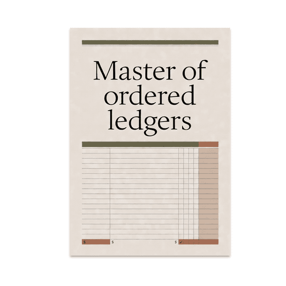Elegant Ledger Art - Financial Professional - 13x19 Poster Print