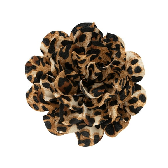 Elegant Leopard Floral Clip Brooch Exaggerated Corsage for Parties and Event