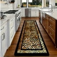 thumbnail image 1 of Elegant Leopard Runner Rug, Machine Washable Bedroom Bedside Mat, Kitchen Floor Mat for Living Room, Laundry Room, Hallway, Cushioned Non-Slip, Gifts for Halloween Christmas Fall Home Decoration, 1 of 7