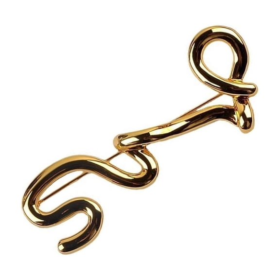 Elegant Letter Brooch Craft of Sturdy Alloy for Those Who Love Trendy Accessories and Seek A Personalize Styles