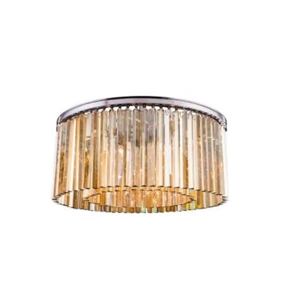 Elegant Lighting 1208F31PN-GT-RC Sydney Flush Mount - Polished Nickel- Royal Cut Golden Teak Crystals
