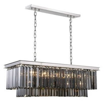 Urban Classic Sydney 12 light polished nickel Chandelier Silver Shade (Grey) Royal Cut Crystal