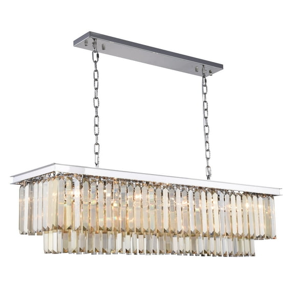 Elegant Lighting 1232D50PN-GT-RC Sydney 12 Light Polished Nickel Chandelier