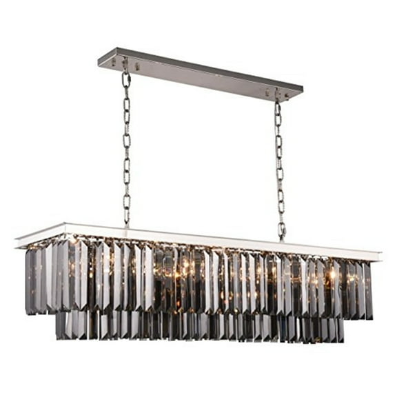 Elegant Lighting 1232D50PN-SS-RC Sydney 12 Light Polished Nickel Chandelier