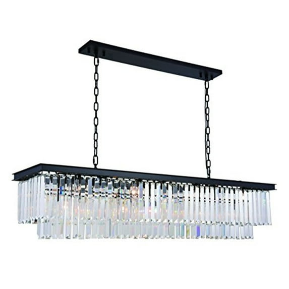 Urban Classic Sydney 12 light Matte Black Chandelier Golden Teak (Smoky) Royal Cut Crystal