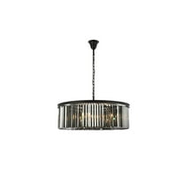 Urban Classic Sydney 10 light Matte Black Chandelier Silver Shade (Grey) Royal Cut Crystal