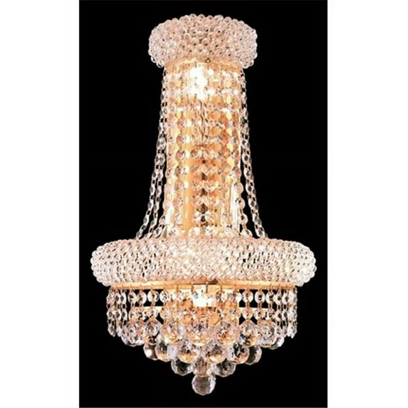 Elegant Lighting 1800W12SG-EC 12 x 17 in. Primo Collection Wall Sconce With Neck - Elegant Cut, Gold