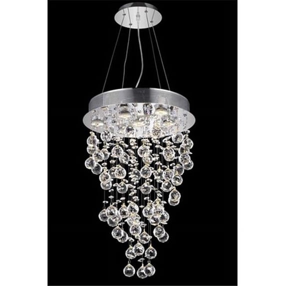 Elegant Lighting 2006D16C-LED-EC 16 D x 24 inch Galaxy Collection Hanging Fixture Led - Elegant Cut, Chrome