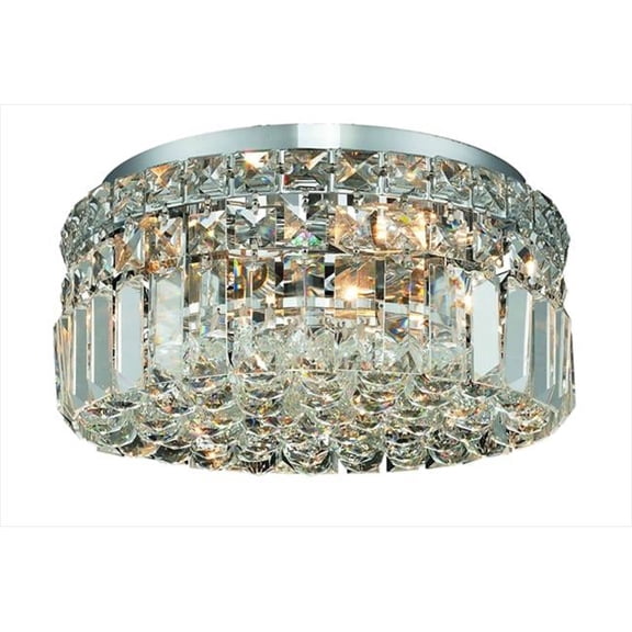 Elegant Lighting 2030F12C-RC Maxim Collection Flush Mount - Royal Cut- Chrome Finish