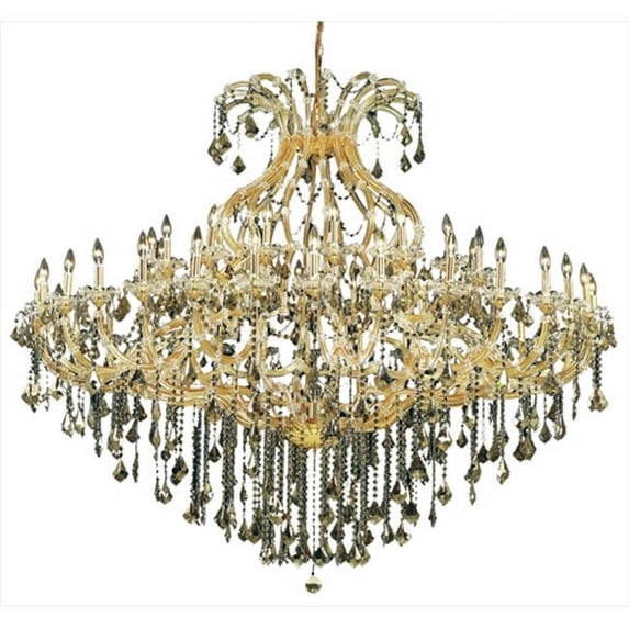 Elegant Lighting 2800G72G-EC 72 Dia. x 60 H in. Maria Theresa Collection Large Hanging Fixture - Elegant Cut, Gold Finish
