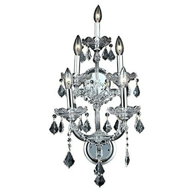 Elegant Lighting 2800W5c Maria Theresa 5-Light Crystal Wall Sconce, Finished In Chrome -