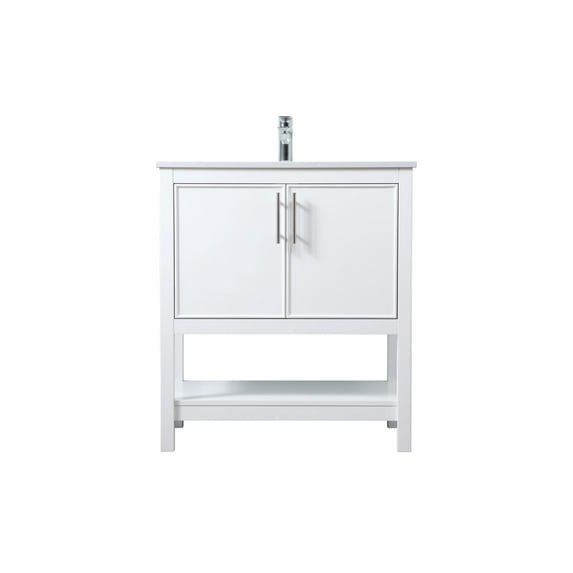 Elegant Kitchen and Bath 30 Inch SIngle Bathroom Vanity In White