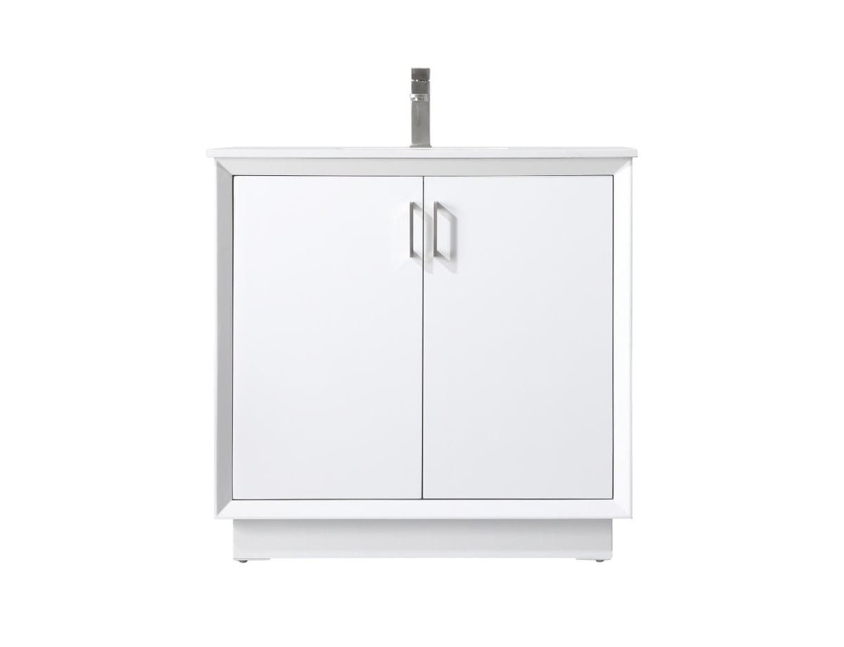 Hayes 36'' White Freestanding Bathroom Vanity with Engineered Marble Top
