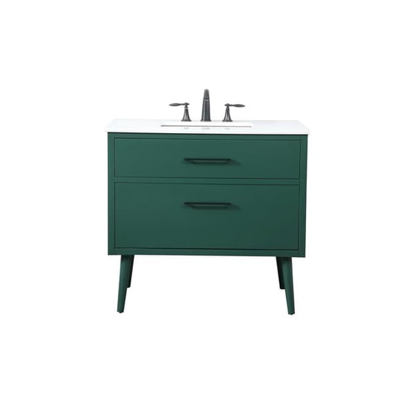 Elegant Lighting 36 in. Bathroom Vanity, Green