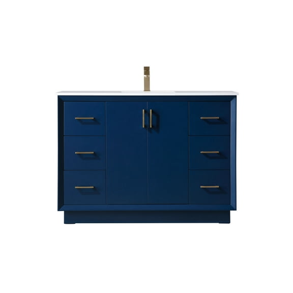 Elegant Kitchen and Bath 48 Inch SIngle Bathroom Vanity In Blue