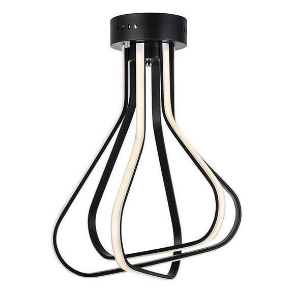 Elegant Lighting Dahlia 3 light in Black Flush mount