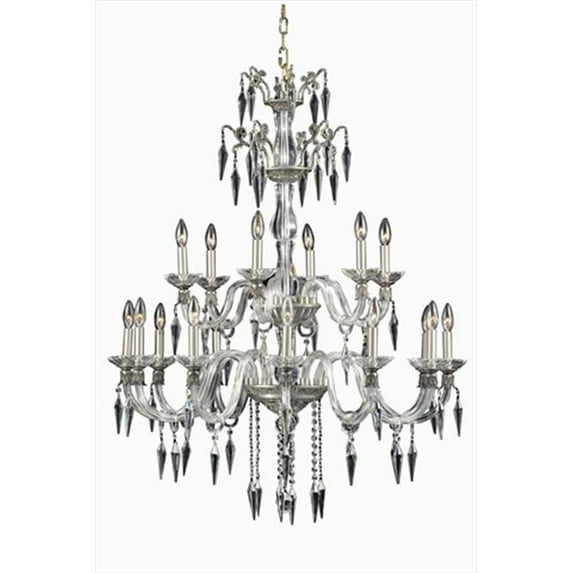 Elegant Lighting 5818G36PW-EC 36 Dia. x 43 H in. Grande Collection Hanging Fixture - PEWTER Finish, Elegant Cut