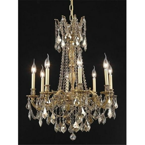 Elegant Lighting 9208D24FG-GT-RC Rosalia Collection Hanging Fixture - French Gold Finish - Royal Cut
