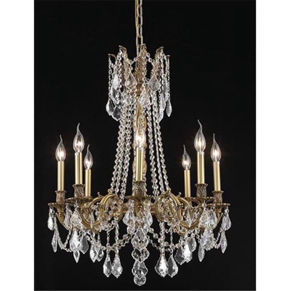 Elegant Lighting 9208D24FG-RC Rosalia Collection Hanging Fixture - French Gold Finish - Royal Cut