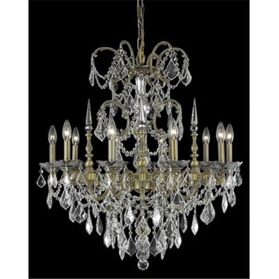 Elegant Lighting 9710D30AB-EC 30 Dia. x 31 H in. Athena Hanging Fixture, Elegant Cut - Antique Bronze