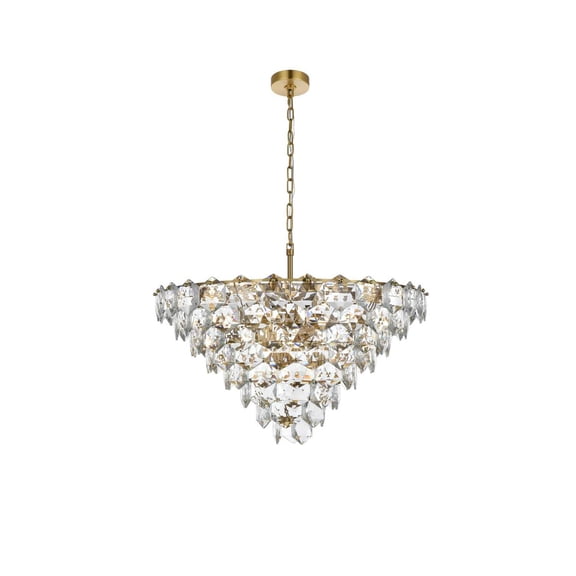 Elegant Lighting Adaline 32" Chandelier in Satin Gold