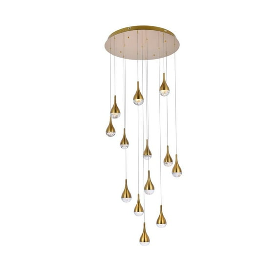 Elegant Lighting Amherst 30 inch LED chandelier in satin gold