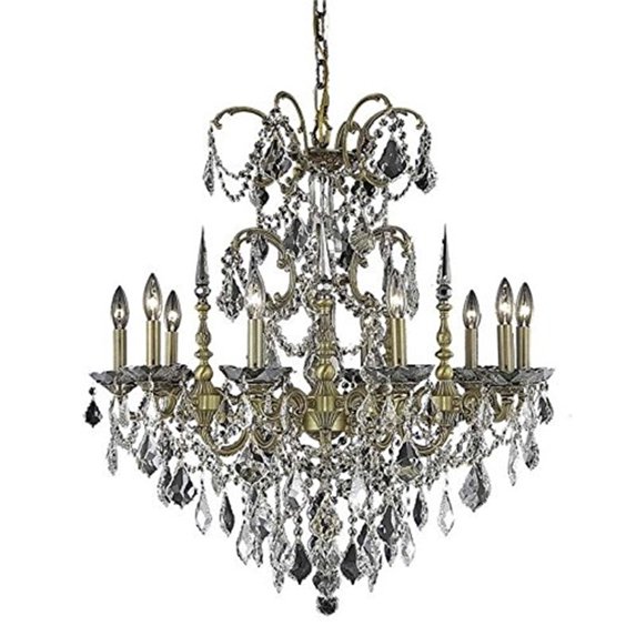 9710 Athena Collection Chandelier D:30in H:31in Lt:10 French Gold Finish (Swarovski Elements Crystals)