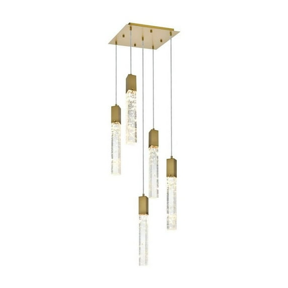 Elegant Lighting Aurora 16 inch Pendant in Satin Gold