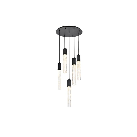 Elegant Lighting Aurora 20 inch Chandelier in Black