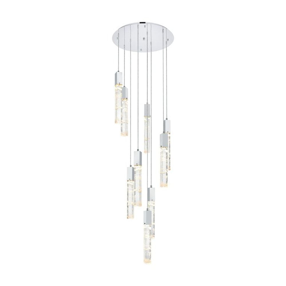 Aurora 24-inch Chrome and Clear Crystal 9-Light Chandelier