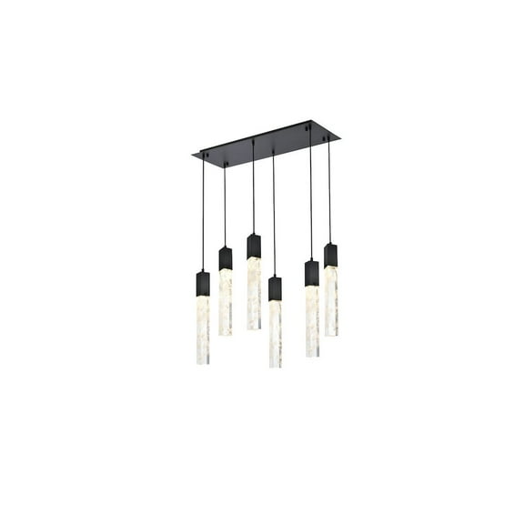Elegant Lighting Aurora 32 inch Pendant in Black