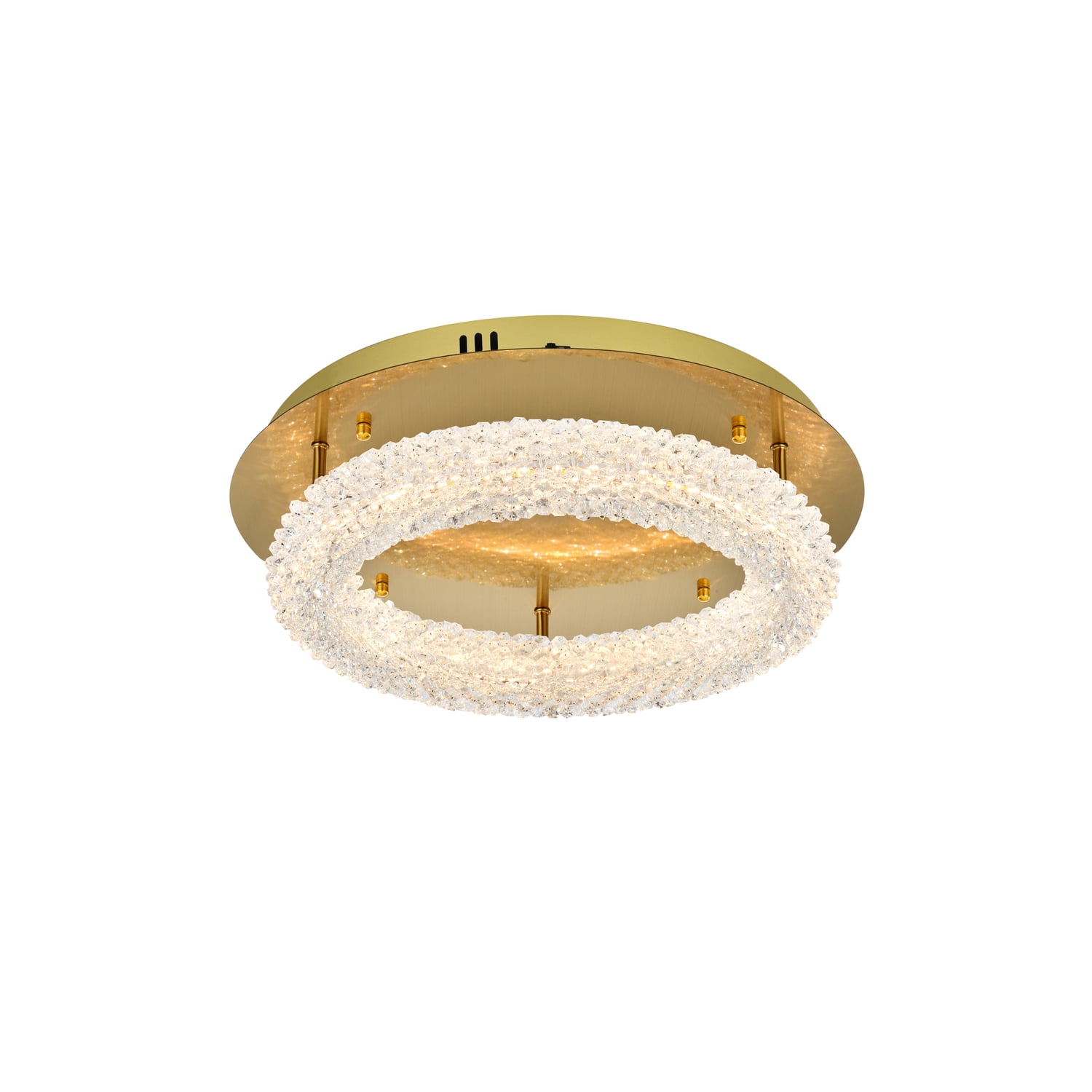 Bowen Satin Gold Crystal LED Flush Mount Light
