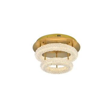 Elegant Lighting Bowen 18" 2-Light Metal Adjustable LED Flush Mount in Gold