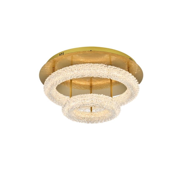 Elegant Lighting Bowen 22 inch Adjustable LED Flush Mount in Satin Gold