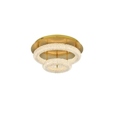 Elegant Lighting Bowen 22" 2-Light Metal Adjustable LED Flush Mount in Gold