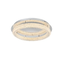 Elegant Lighting Bowen 26" 1-Light Metal Adjustable LED Flush Mount in Chrome