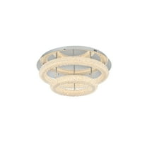 Elegant Lighting Bowen 26" 2-Light Metal Adjustable LED Flush Mount in Chrome