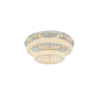 Elegant Lighting Bowen 26" 2-Light Metal Adjustable LED Flush Mount in Chrome