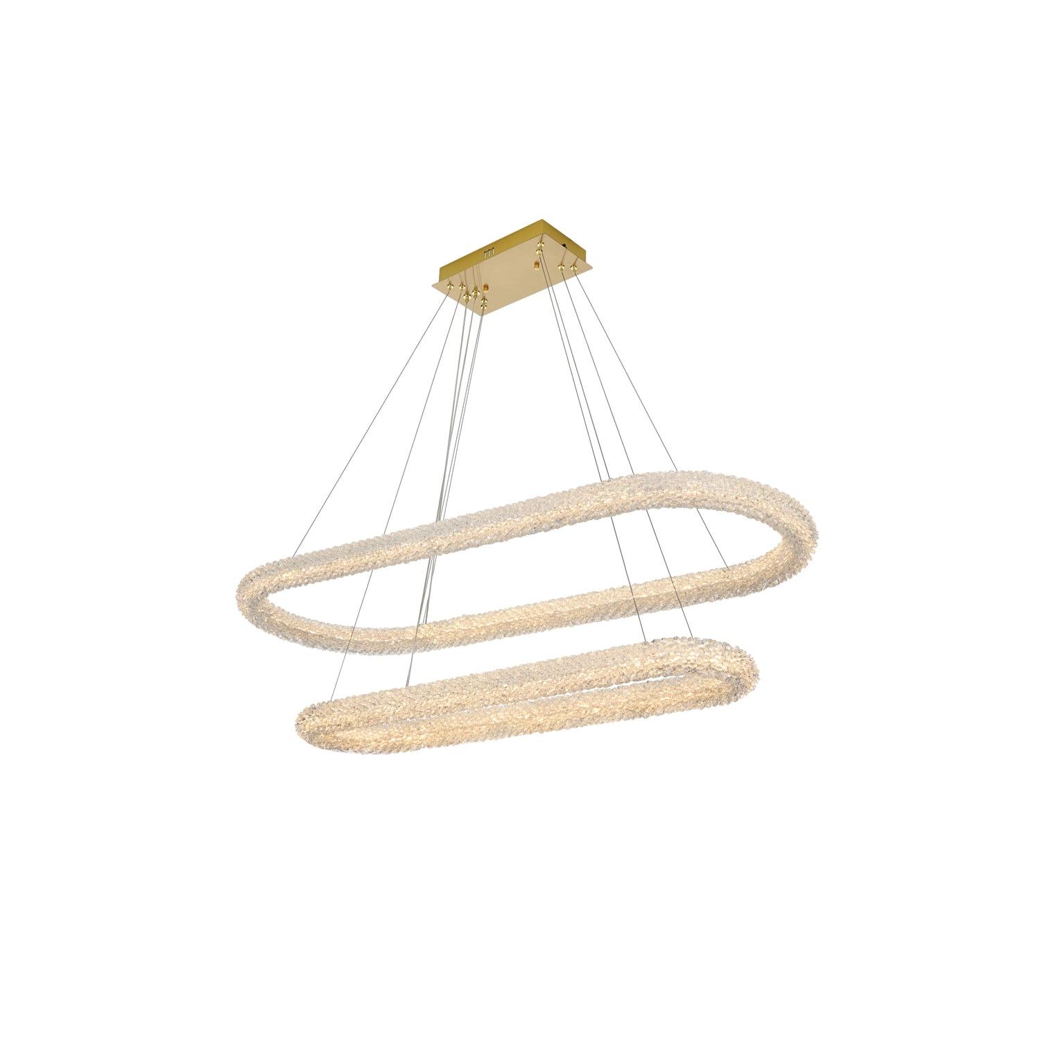 Bowen 51" Satin Gold Crystal LED Chandelier