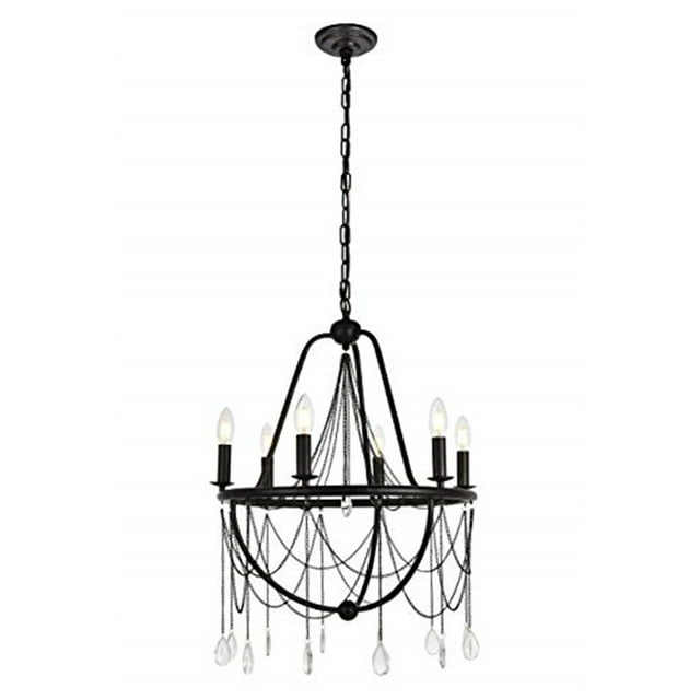 Elegant Lighting Brinley Collection Chandelier D21 H24.5 Lt:6 Dark Bronze Finish
