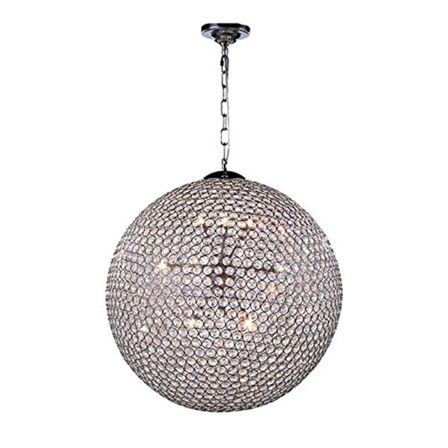 Chrome Crystal Globe 12-Light Sphere Pendant