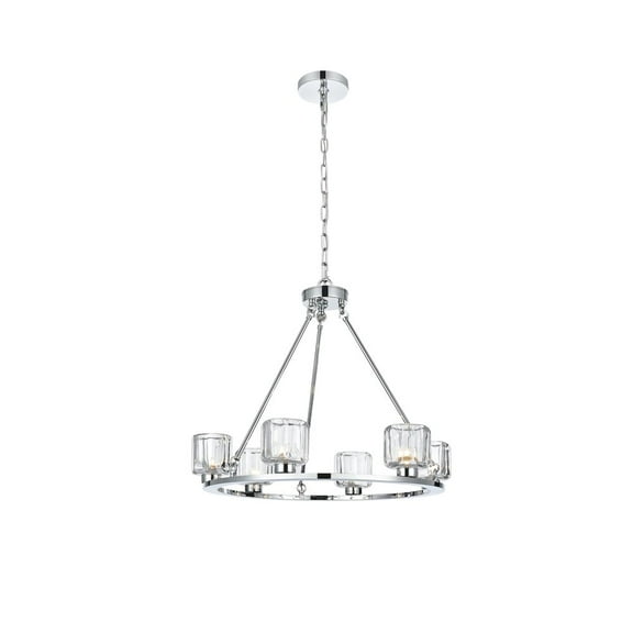 Elegant Lighting Cadence 26 Inch Chandelier In Chrome